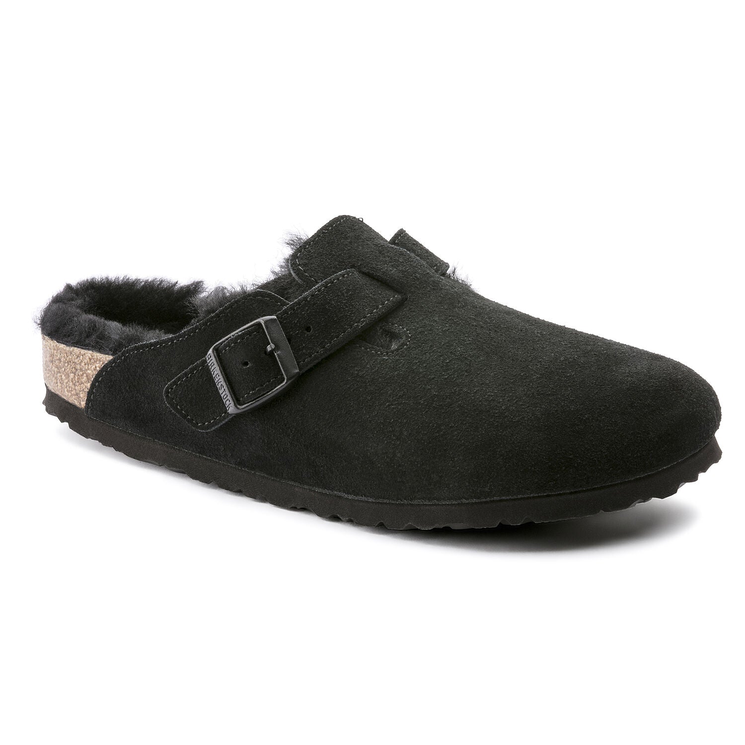 Birkenstock - Boston Shearling - Black Suede Leather – Fourth Ave