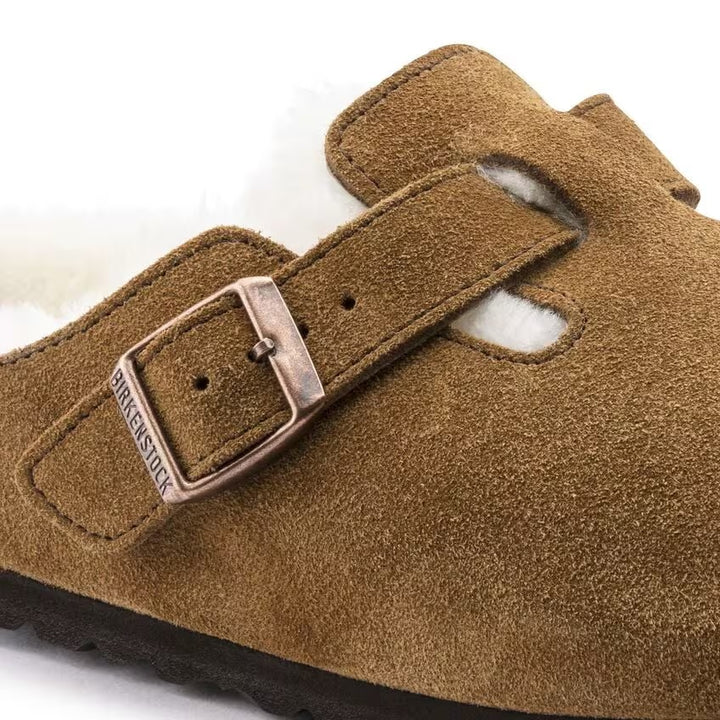 Birkenstock - Boston Shearling - Mink Suede Leather