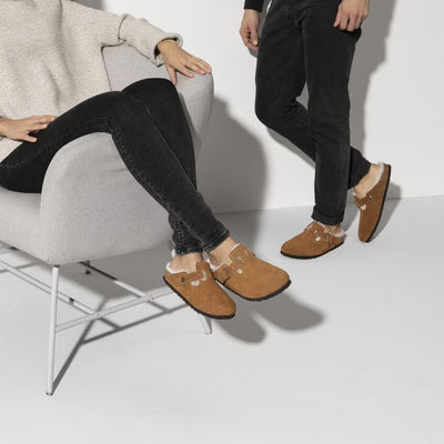 Birkenstock - Boston Shearling - Mink Suede Leather