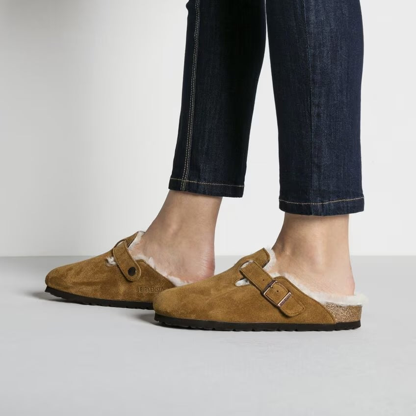 Birkenstock - Boston Shearling - Mink Suede Leather