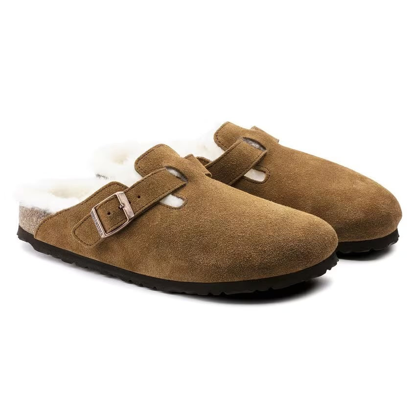 Birkenstock - Boston Shearling - Mink Suede Leather