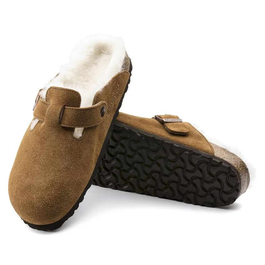 Birkenstock - Boston Shearling - Mink Suede Leather