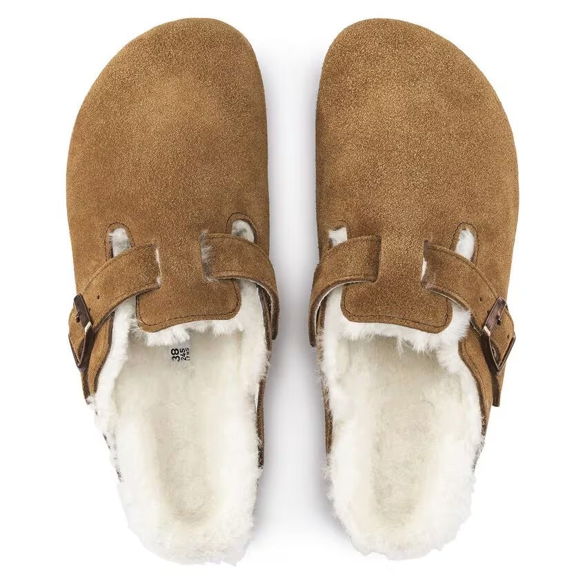 Birkenstock - Boston Shearling - Mink Suede Leather