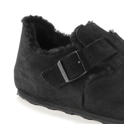 Birkenstock - London Shearling - Black Suede Leather