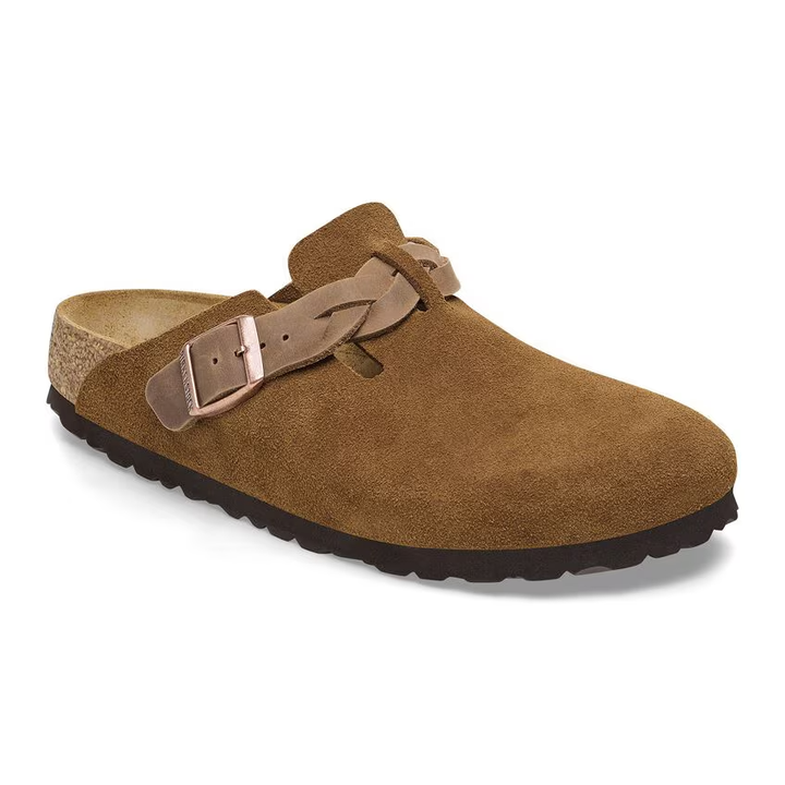 Birkenstock - Boston Braid - Mink Suede Leather