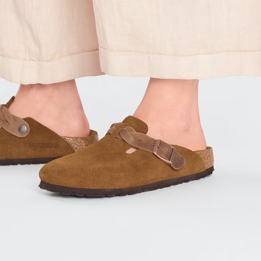 Birkenstock - Boston Braid - Mink Suede Leather