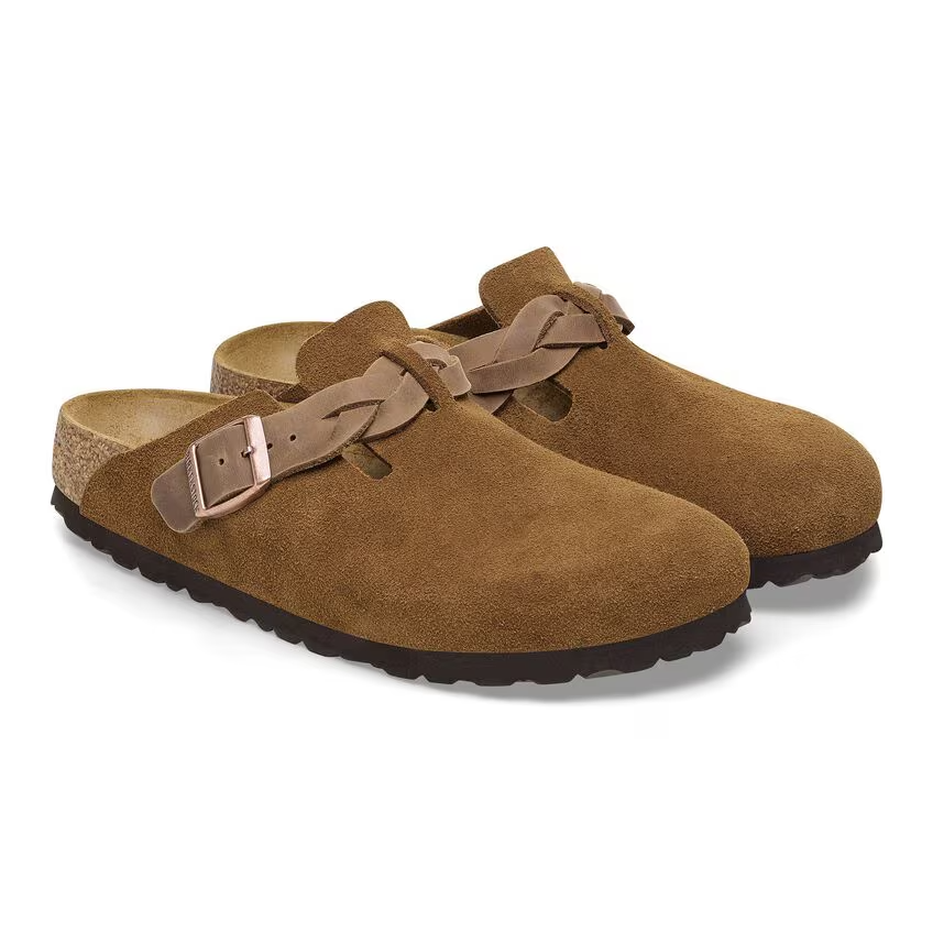 Birkenstock - Boston Braid - Mink Suede Leather