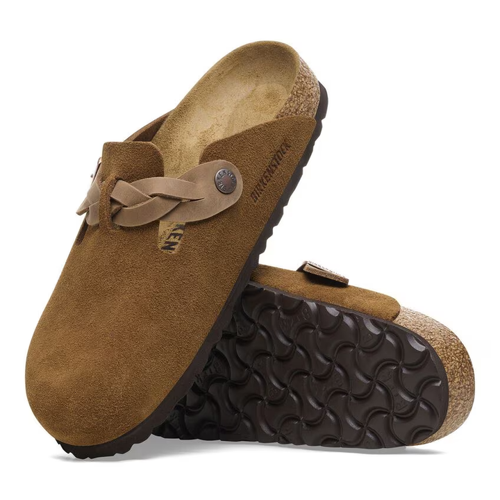 Birkenstock - Boston Braid - Mink Suede Leather