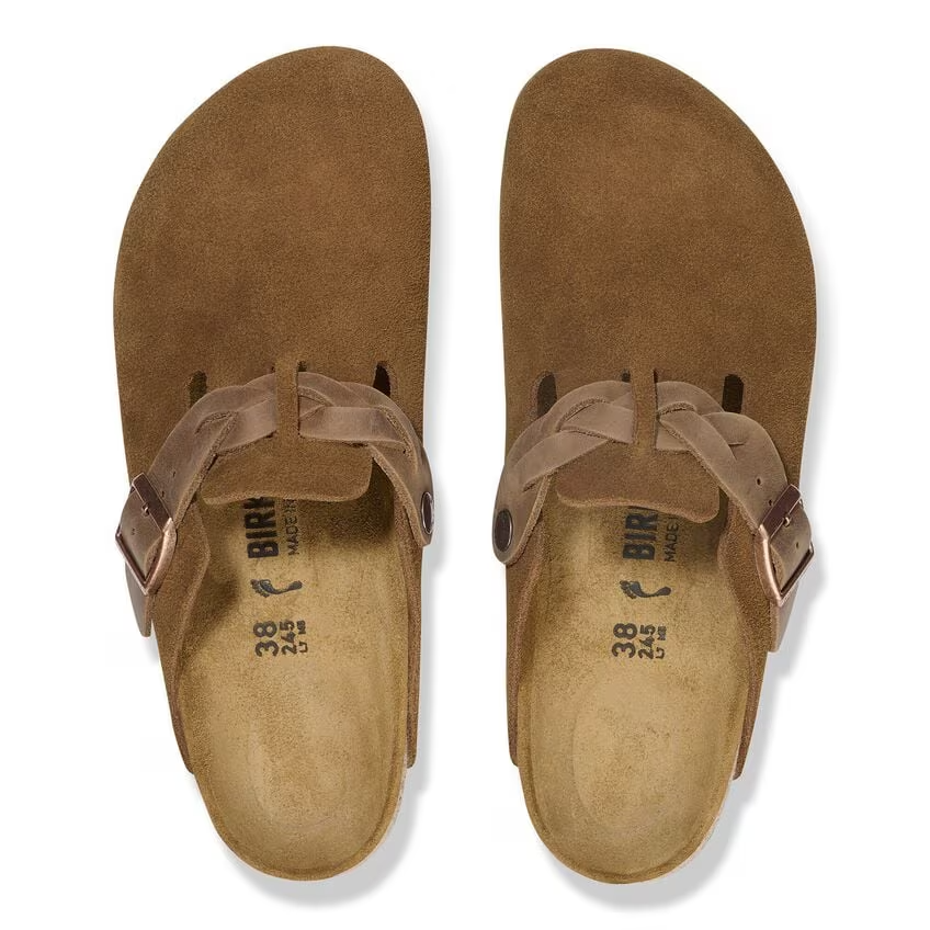 Birkenstock - Boston Braid - Mink Suede Leather