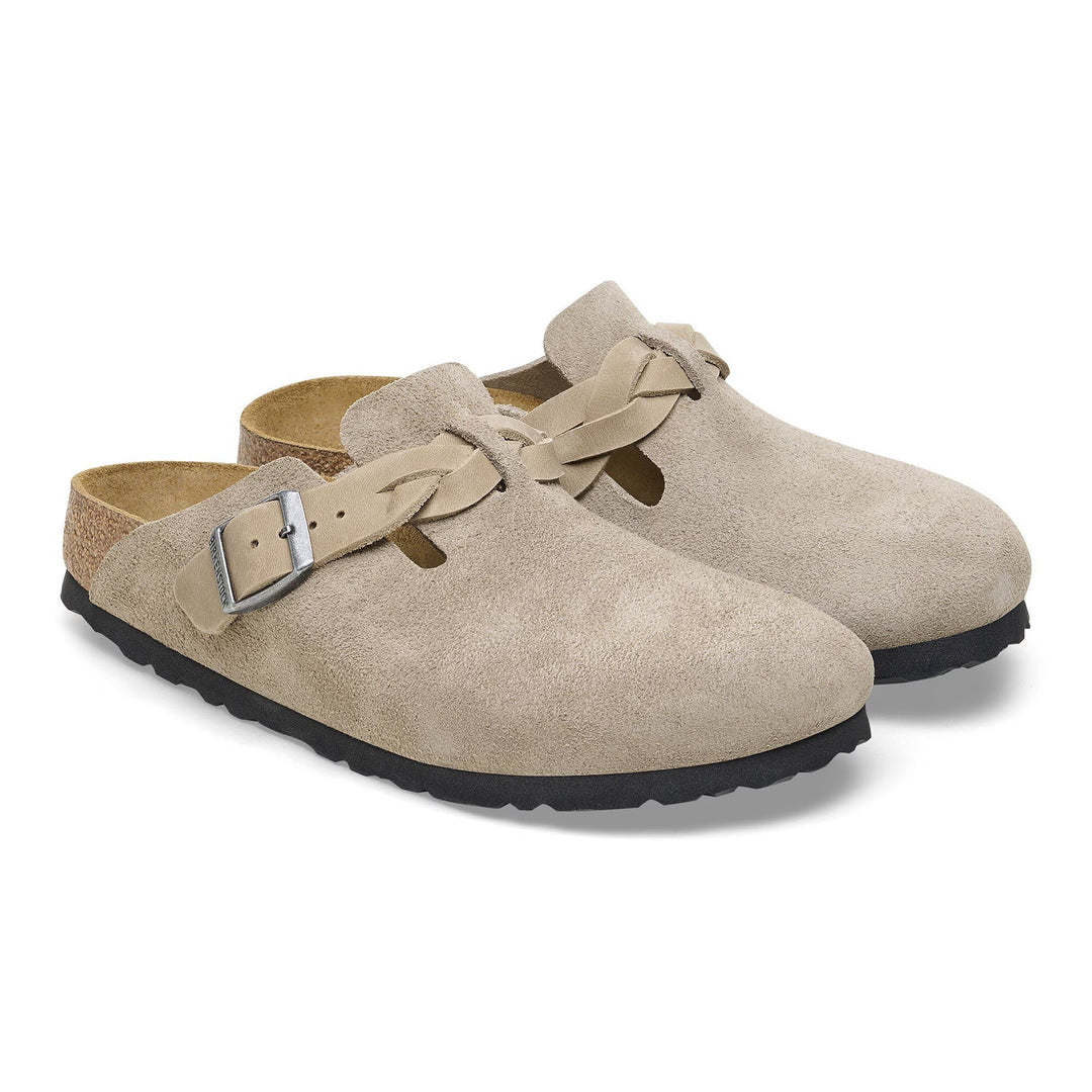 Birkenstock - Boston Braid - Taupe Suede Leather