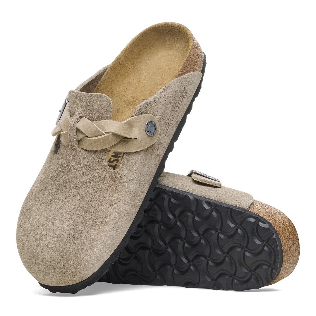 Birkenstock - Boston Braid - Taupe Suede Leather