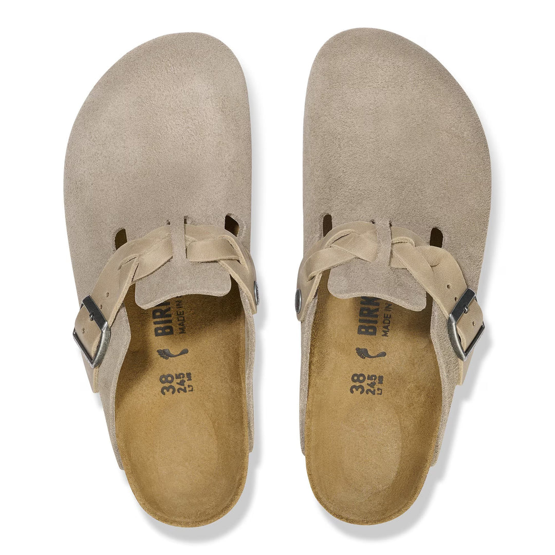 Birkenstock - Boston Braid - Taupe Suede Leather