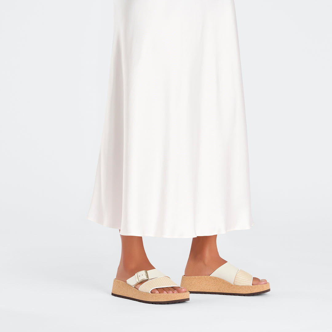 Birkenstock Papillio - Almina - Natural / White Leather and Synthetic