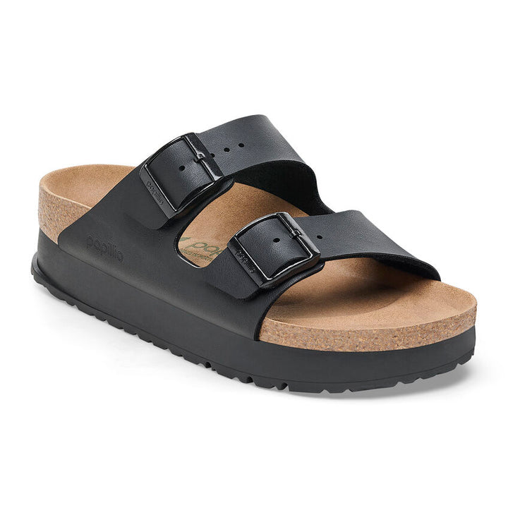 Birkenstock - Arizona Flex Platform Vegan - Black Birko-Flor