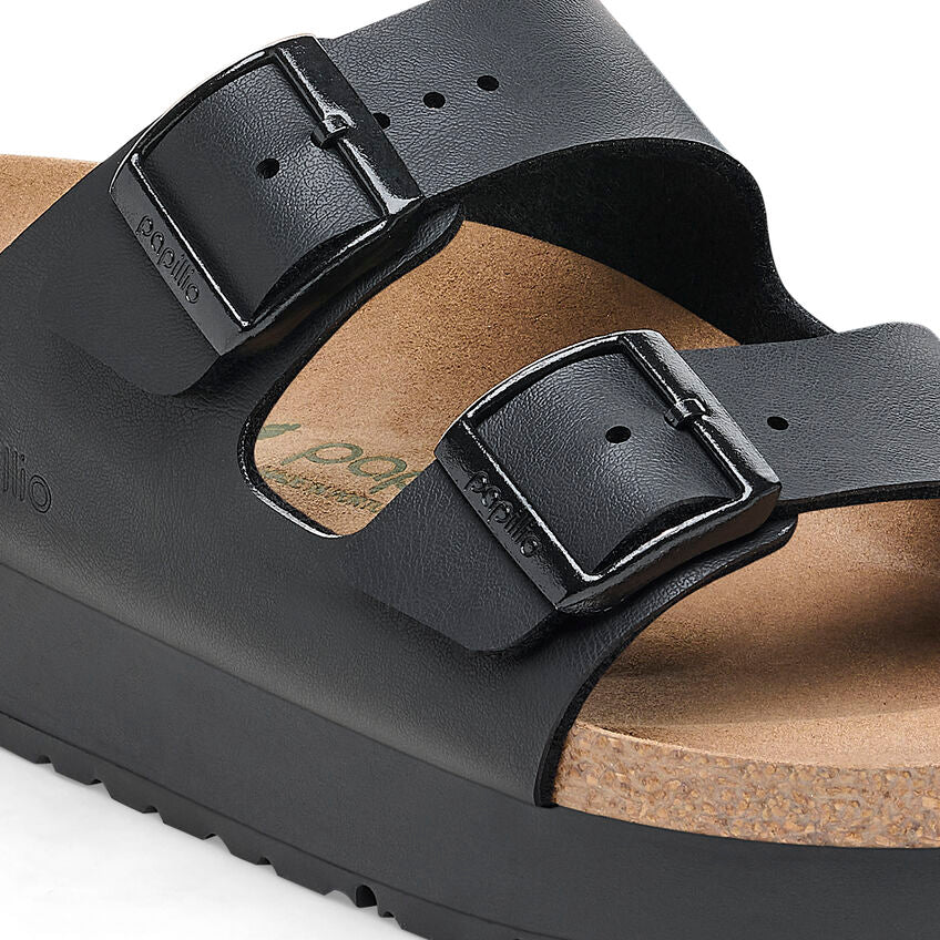 Birkenstock - Arizona Flex Platform Vegan - Black Birko-Flor