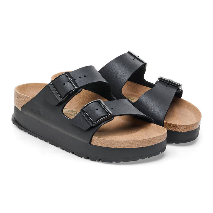 Birkenstock - Arizona Flex Platform Vegan - Black Birko-Flor