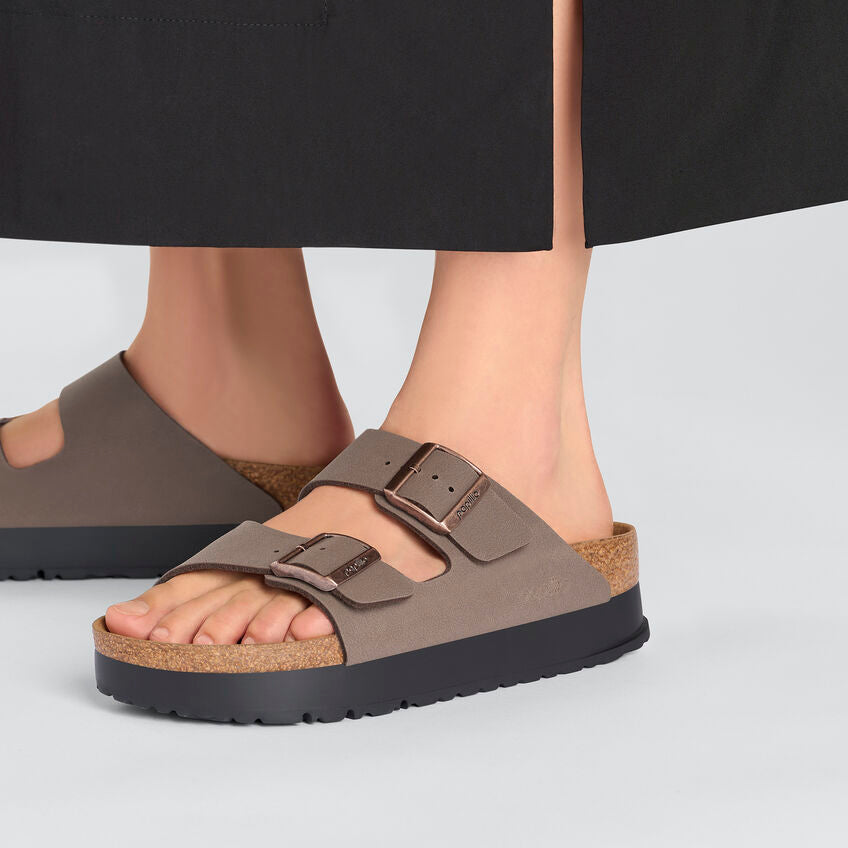 Birkenstock - Arizona Flex Platform Vegan - Mocha Birko-Flor