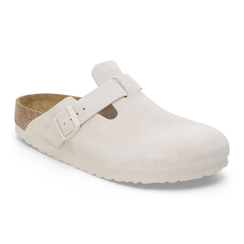 Birkenstock - Boston Soft - Antique white  Suede Leather