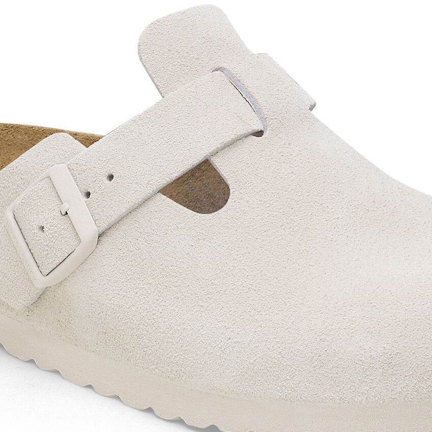 Birkenstock - Boston Soft - Antique white  Suede Leather