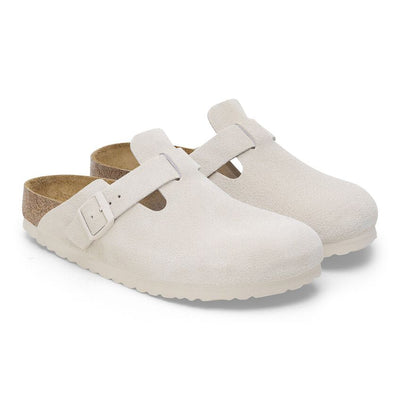 Birkenstock - Boston Soft - Antique white  Suede Leather