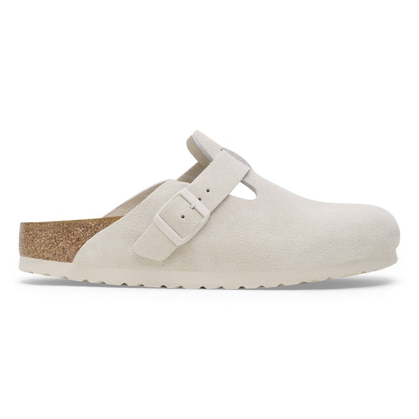 Birkenstock - Boston Soft - Antique white  Suede Leather