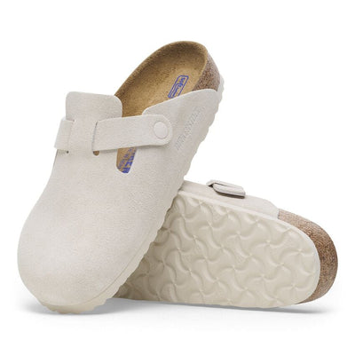 Birkenstock - Boston Soft - Antique white  Suede Leather