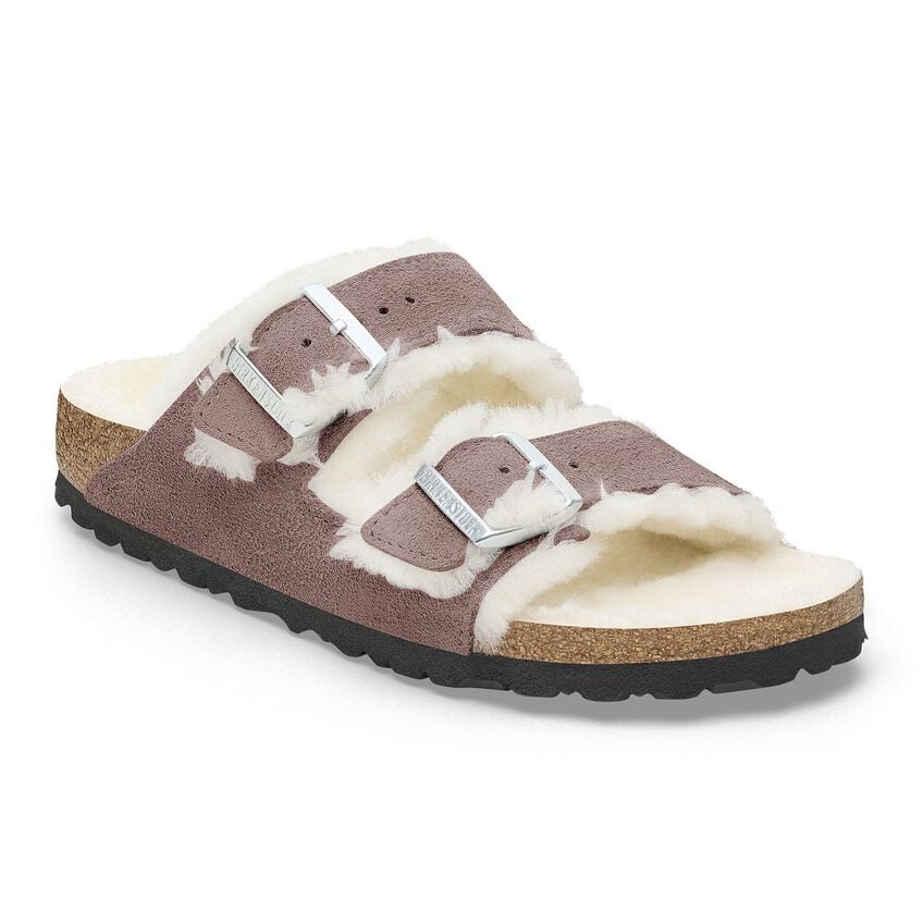 Birkenstock - Arizona Shearling - Faded Purple Suede Leather