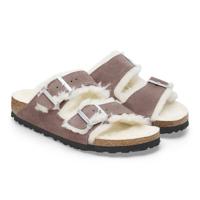 Birkenstock - Arizona Shearling - Faded Purple Suede Leather