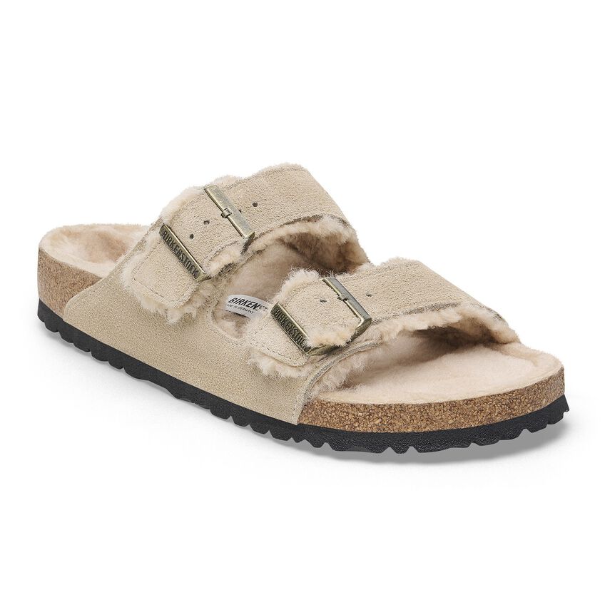 Birkenstock - Arizona Shearling - Taupe Suede Leather