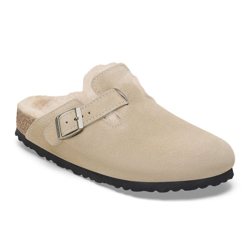 Birkenstock - Boston Shearling - Taupe Suede Leather