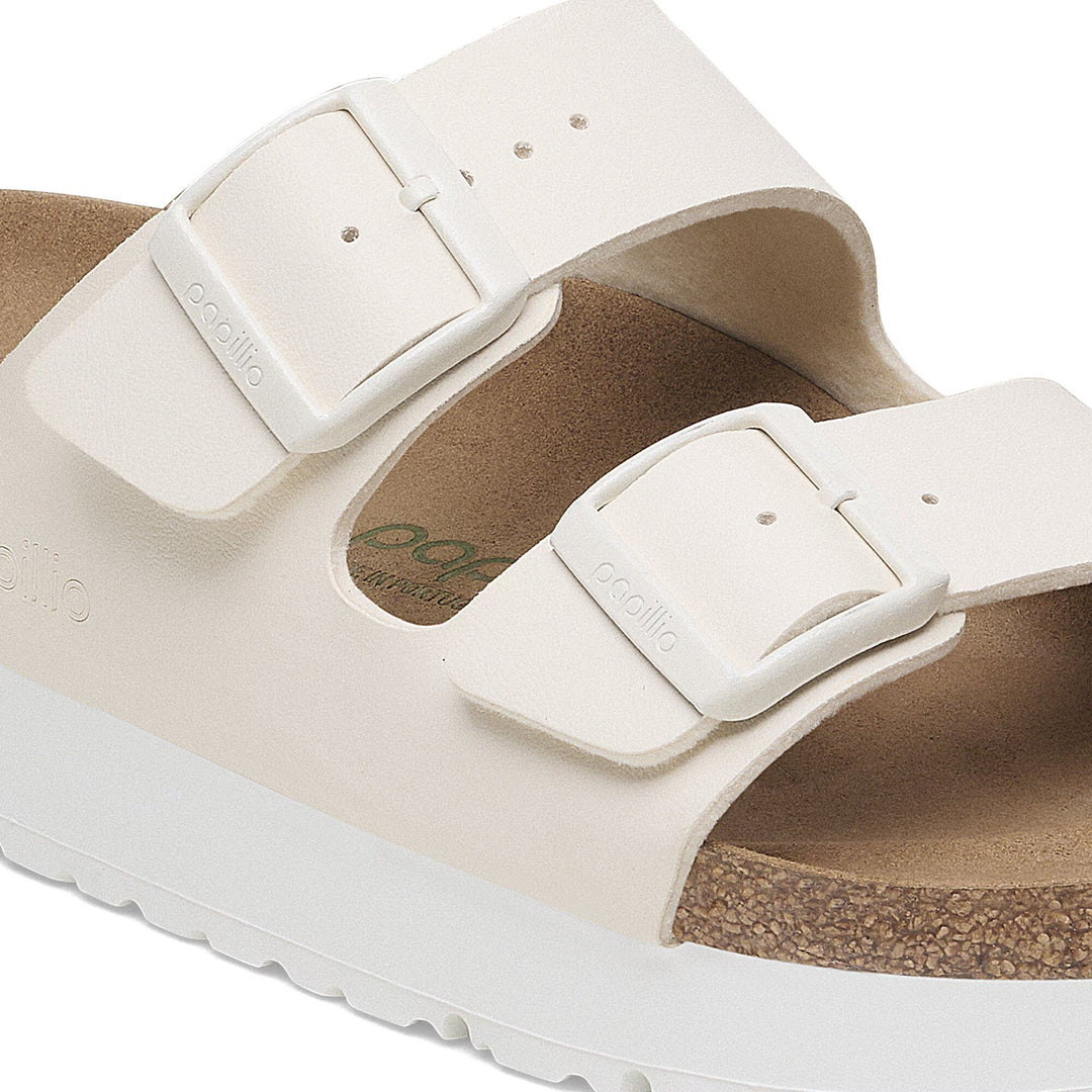 Birkenstock - Arizona Flex Platform Vegan - Eggshell Birko-Flor