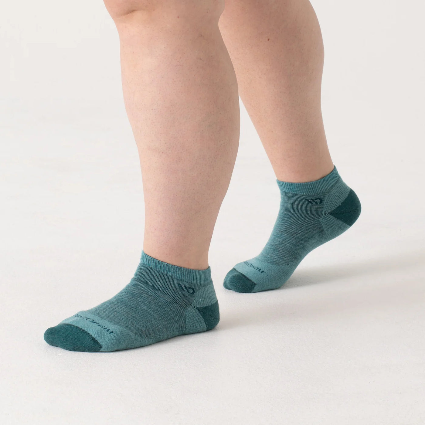 Wide Open - Women's Solid Cushioned No Show Socks- Teal