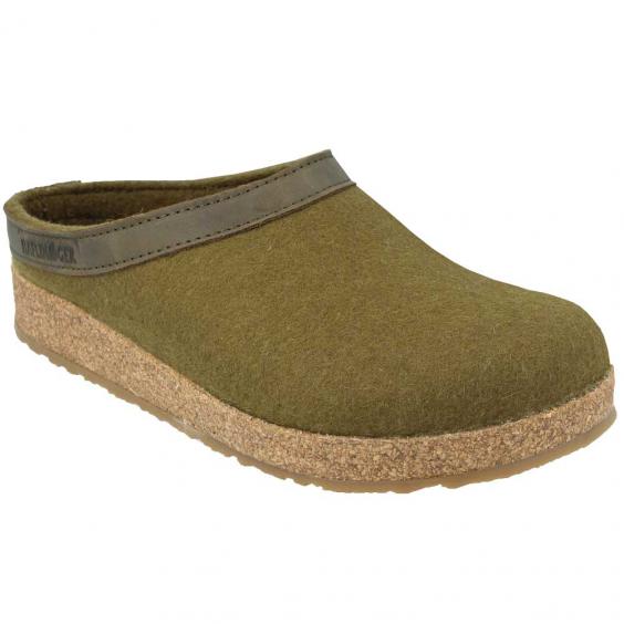 Haflinger - Grizzly - Olive Green Wool with Leather Trim (Copy)