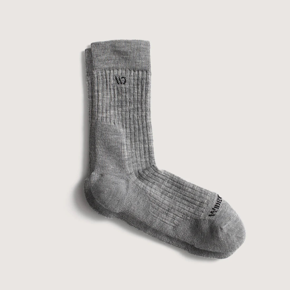 Wide Open - Men's Solid Cushioned Micro Crew Socks- Light Grey