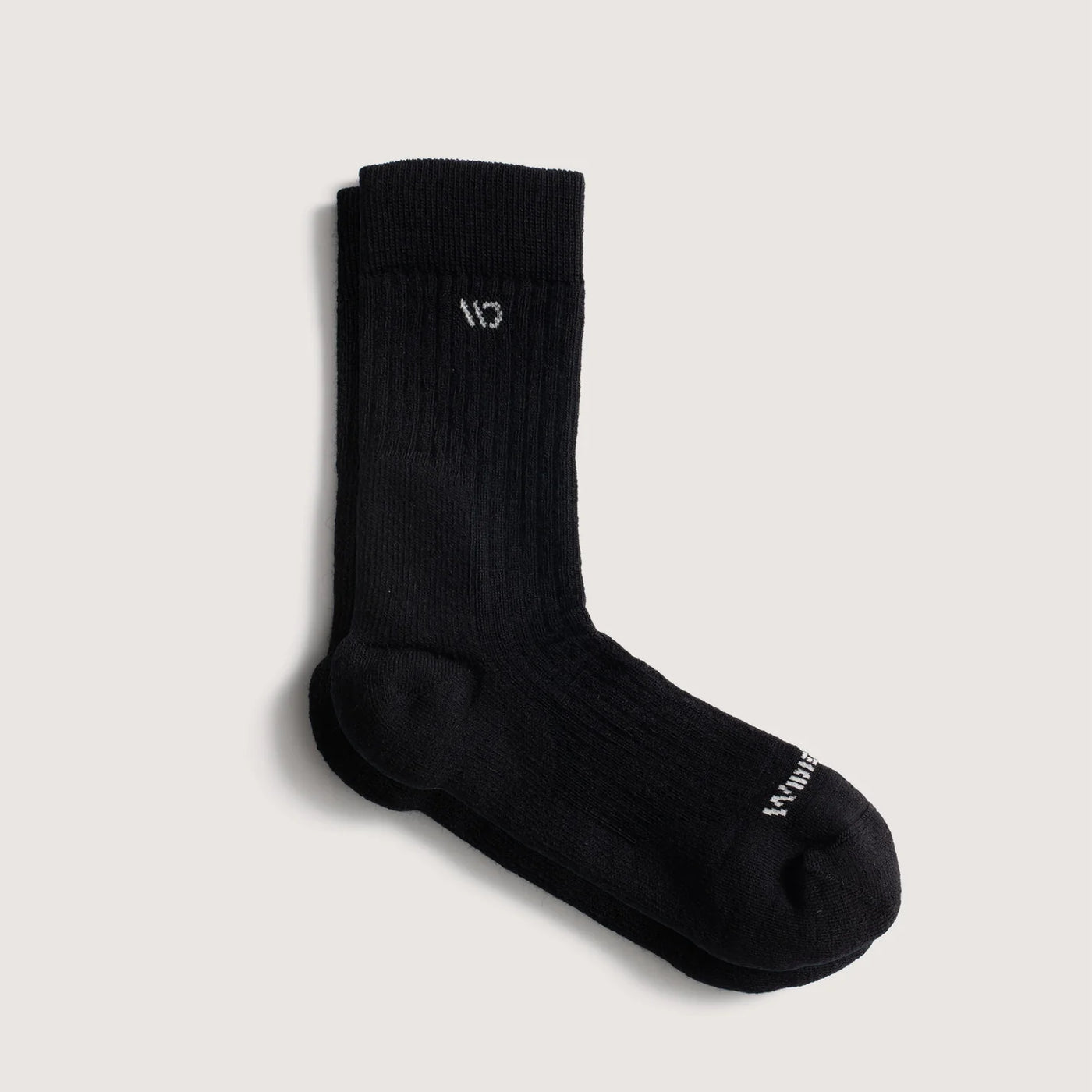 Wide Open - Men's Solid Cushioned Micro Crew Socks- Black