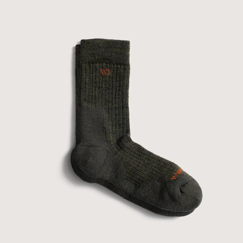 Wide Open - Men's Solid Cushioned Micro Crew Socks- Forest