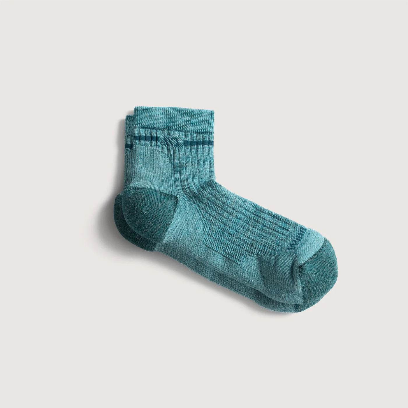 Wide Open - Women's Solid Cushioned 1/4 Height Socks- Teal