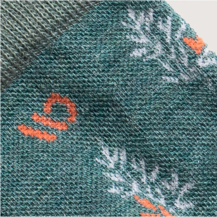 Wide Open - Women's Foliage Lightweight Micro Crew Socks- Teal