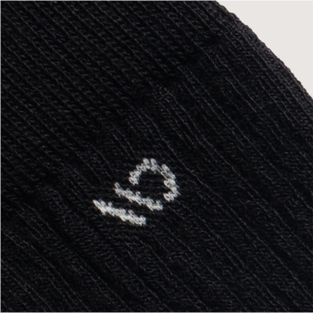 Wide Open - Men's Solid Cushioned Micro Crew Socks- Black