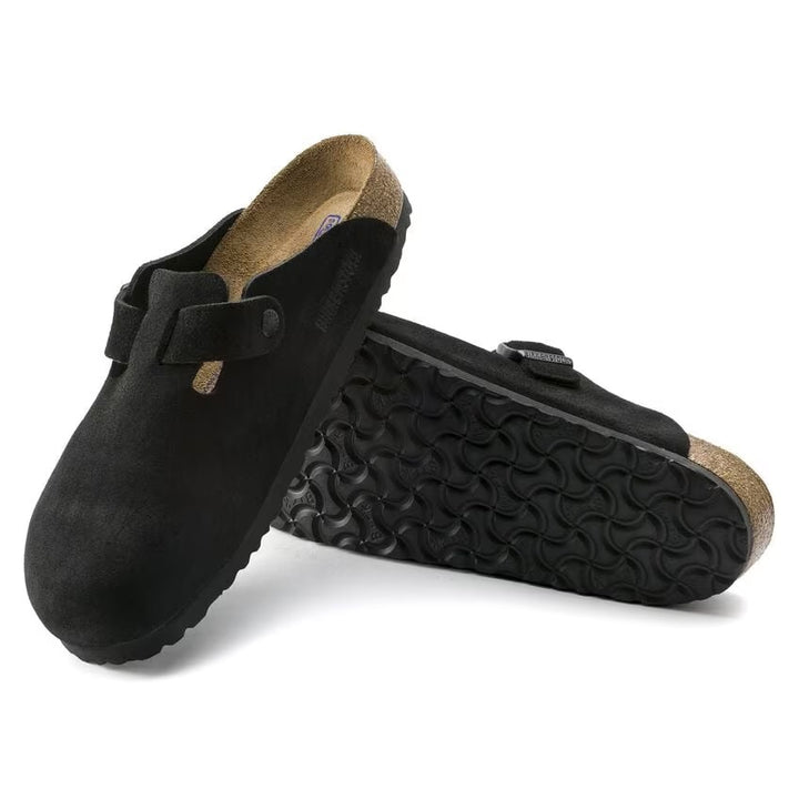 Birkenstock - Boston Soft - Black Suede Leather