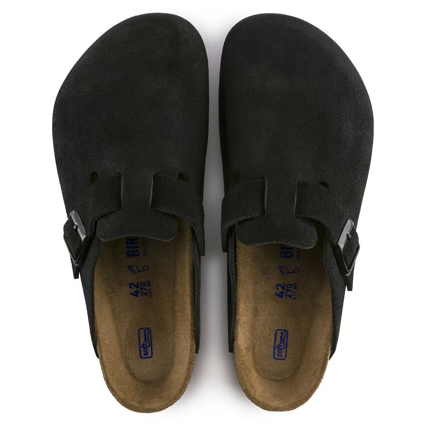 Birkenstock - Boston Soft - Black Suede Leather