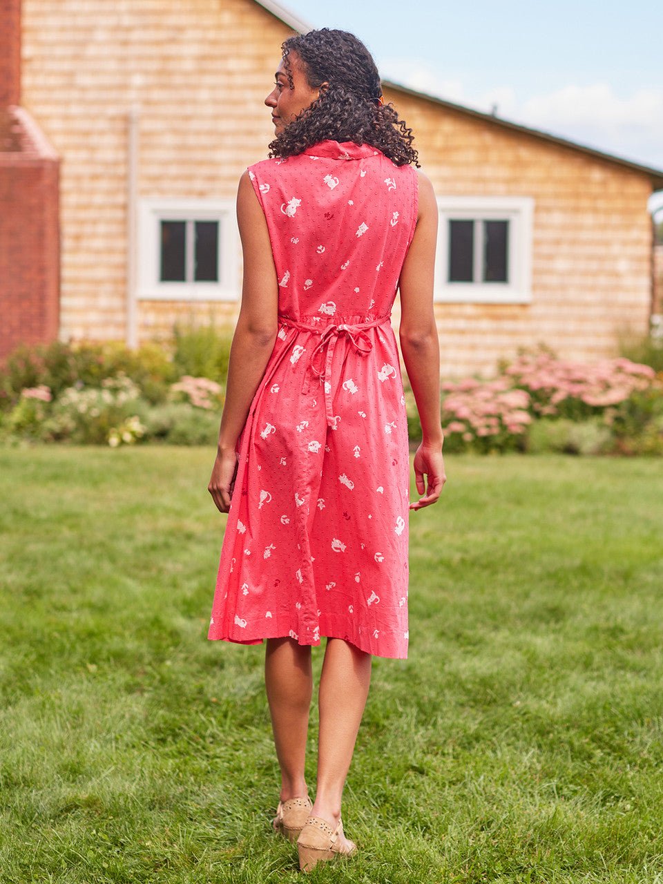 April Cornell - Meow Porch Dress - Berry Red