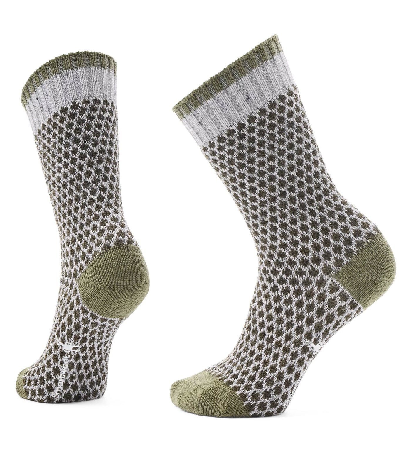 Smartwool - Unisex Everyday Popcorn Polka Dot Crew Full Cushion Socks- Winter Moss