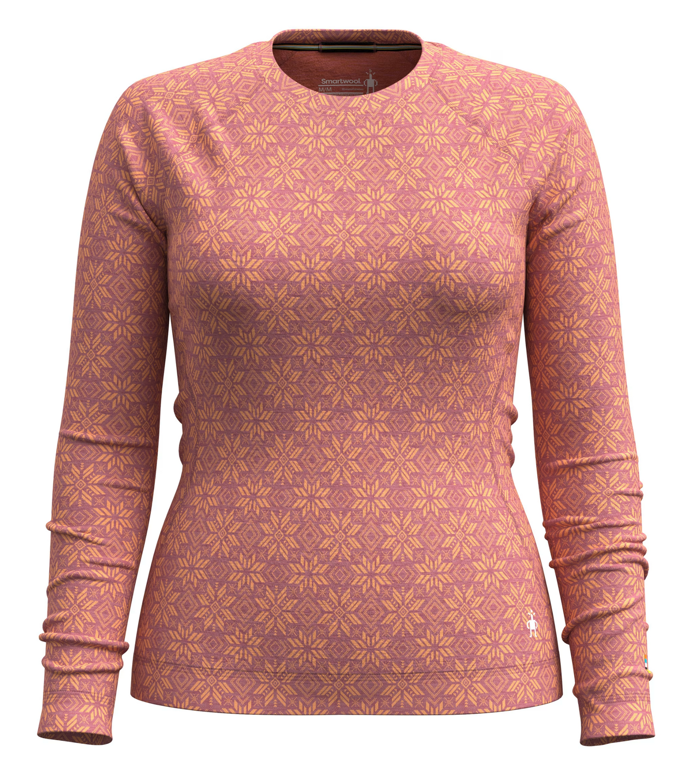 Smartwool - Women's Thermal Merino Base Layer Crew - Garden Pink Digi Snow