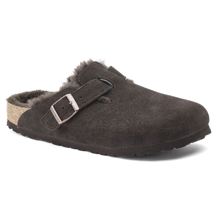 Birkenstock - Boston Shearling - Mocha Suede Leather