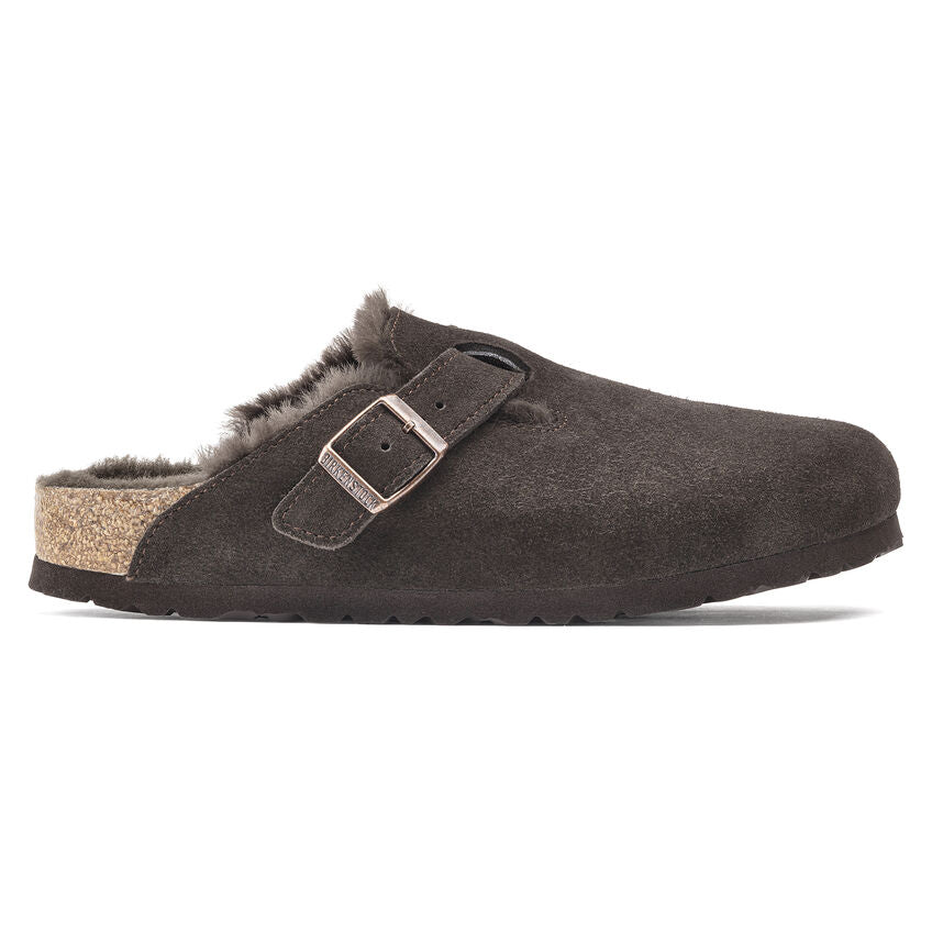 Birkenstock - Boston Shearling - Mocha Suede Leather