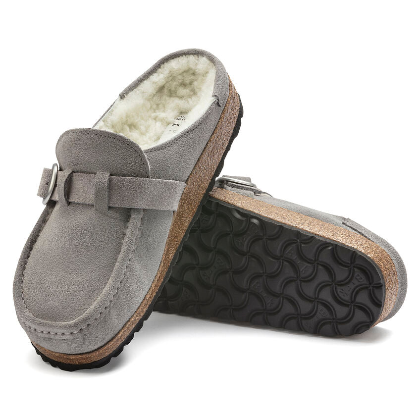 Birkenstock - Buckley Shearling - Stone Coin Suede Leather