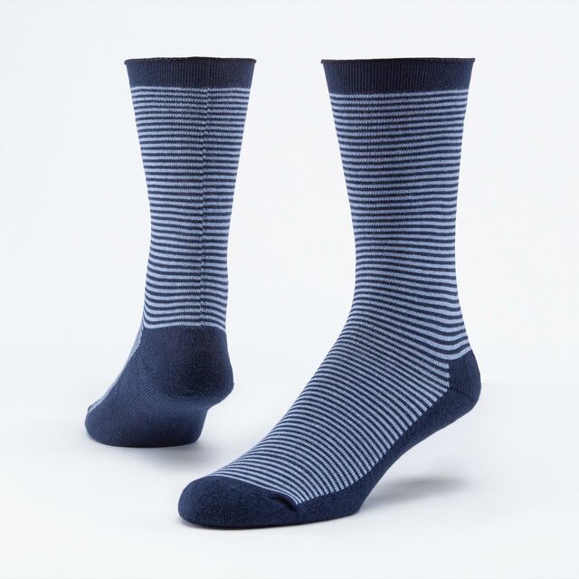 Maggie's Organics - Cushion Crew Sock - Blue/Navy Organic Cotton