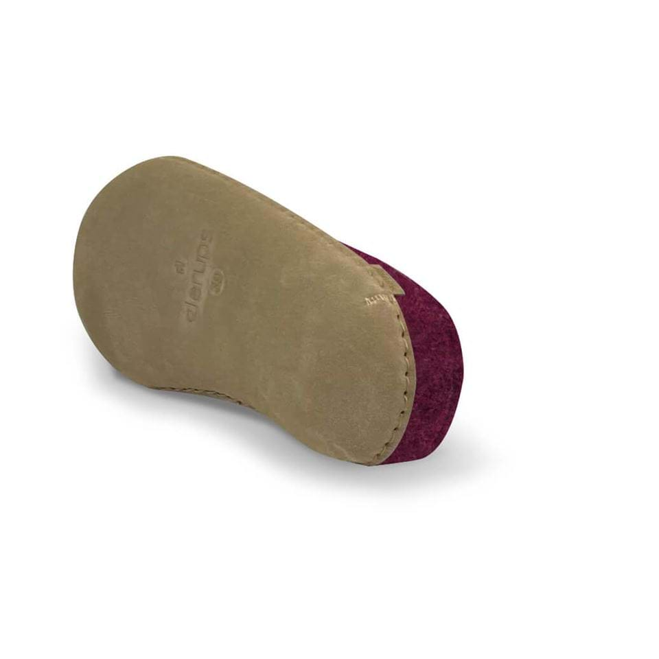 Glerups - Slip On With Leather Sole  - Cranberry Wool