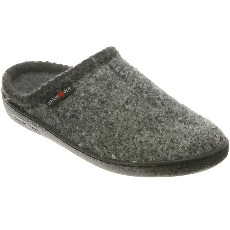 Haflinger - AT Classic Hard Sole Slipper - Grey Speckle Wool